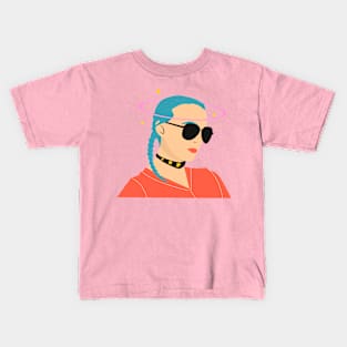 Blue Girl Hair Kids T-Shirt